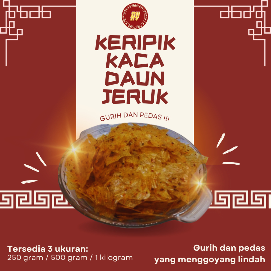 

Keripik Kaca Pedas | Keripik Gurih dan Pedas dengan Rasa Daun Jeruk | 1KG, 500Gram, 250Gram