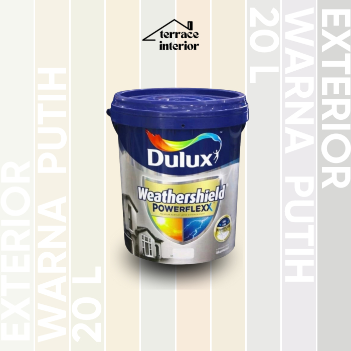Cat Tembok Dulux Weathershield Powerflex Exterior 20 L Putih Gloss