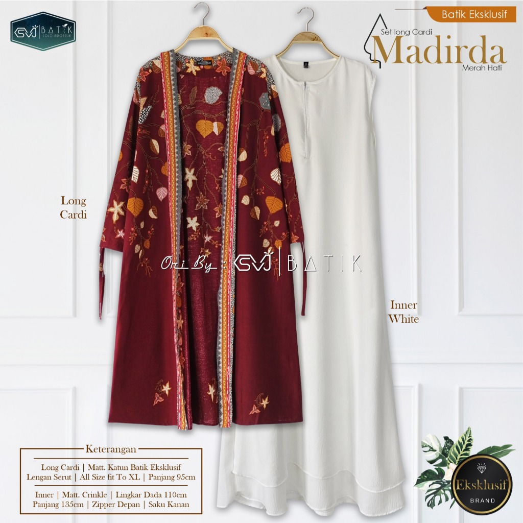 Atasan wanita batik terbaru setelan long cardigan outer one set inner modern bahan katun mix crincle