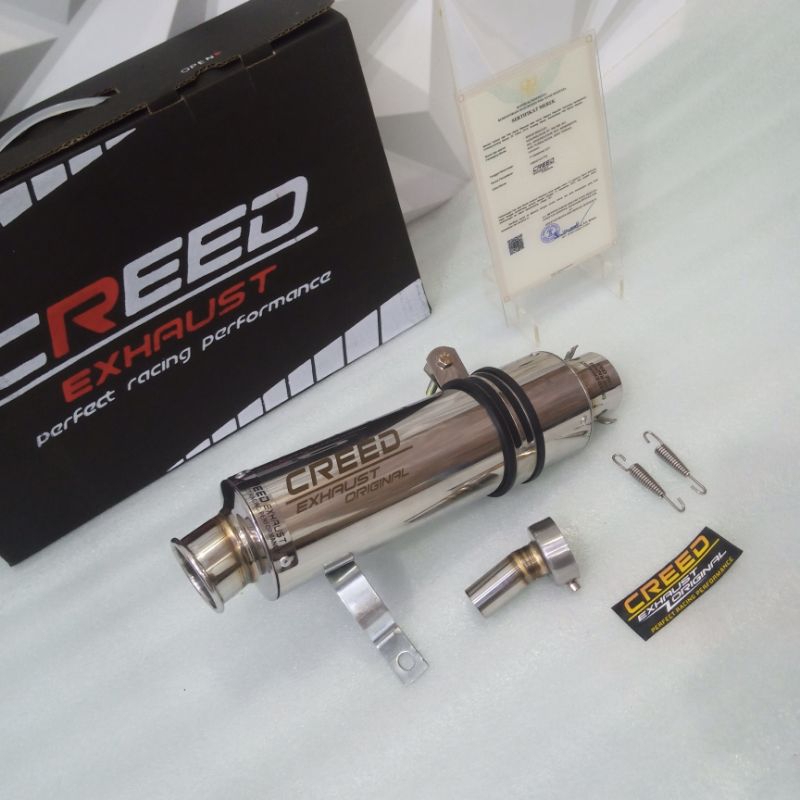 SILINCER KNALPOT RACING ORIGINAL CREED RACING + BONUS DB KILLER INLET 50/51MM - SLENCER SLINCER KNAL