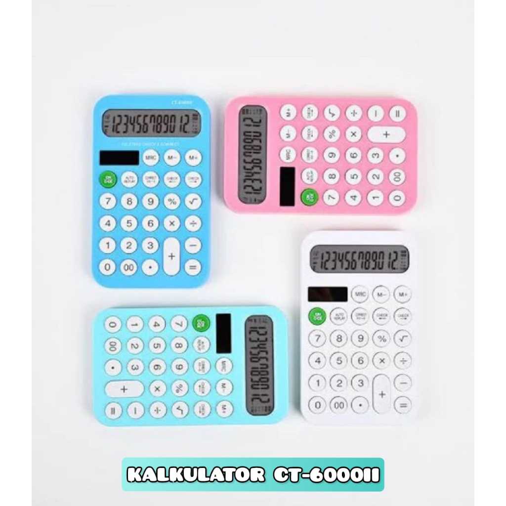 

Kalculator CT-6000II ATK-04/Calculator Minimalis Modern Sekolah Toko Kaisr 12 Digit Colour