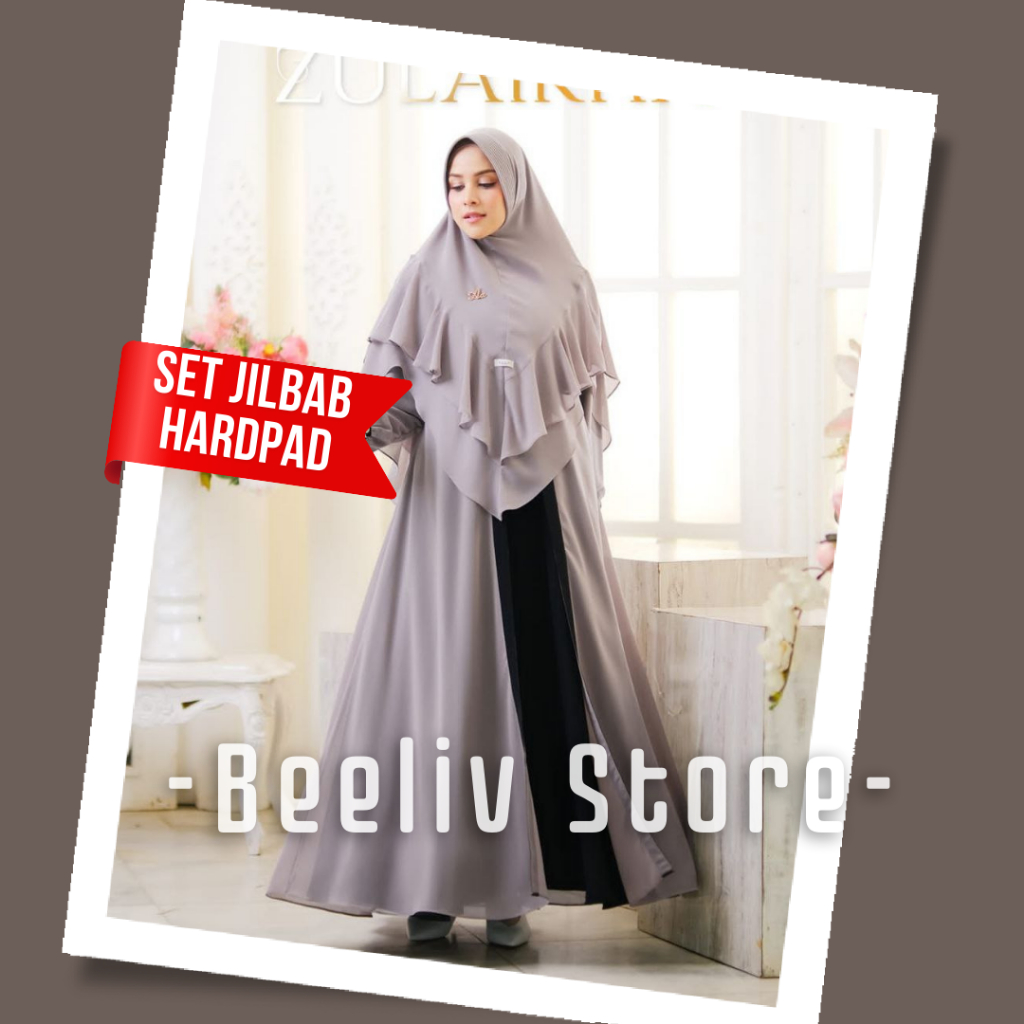 Gamis Zulaikha Reborn Set Khimar Hardpad by Aden Hijab Dress Busui Mewah Terlaris
