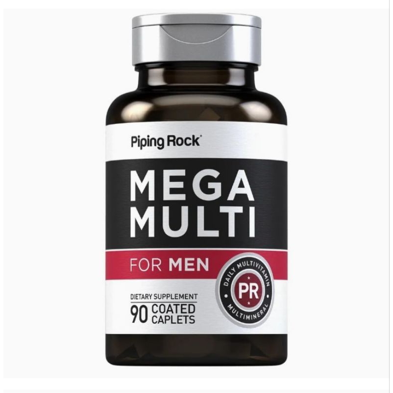 piping Rock Multivitamin for Men | 90 Caplets | Mega Multi | Vitamins for Men | Non-GMO