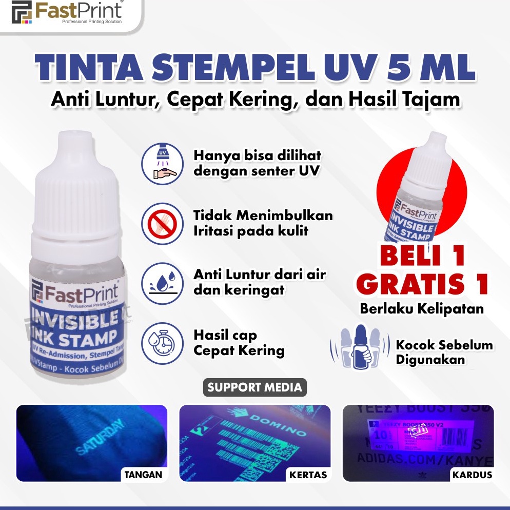 

KODE U57U Tinta Stempel UV Tinta Tangan Invisible Ink