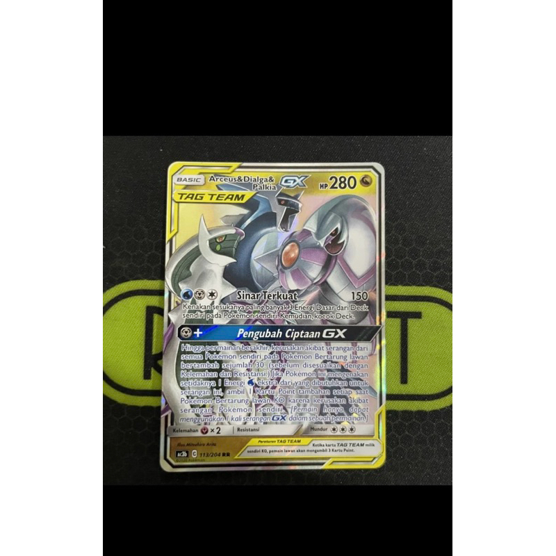 Arceus&Dialga&Palkia GX Rr 113/204, Kartu Pokemon TCG Indonesia.
