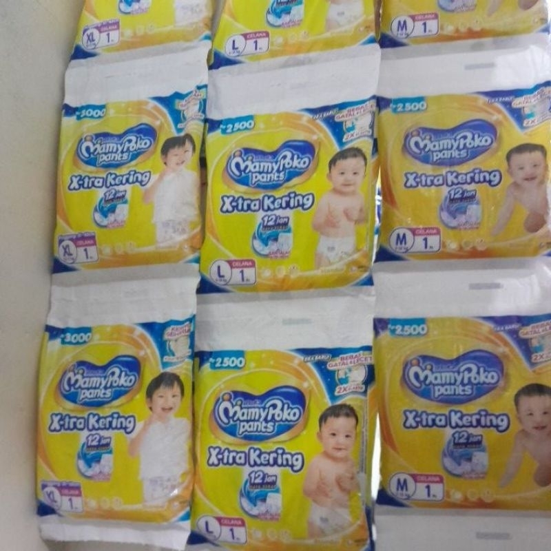 pempes pampers mamypoko pants renceng celana ukuran s m l xl xxl 10 pcs