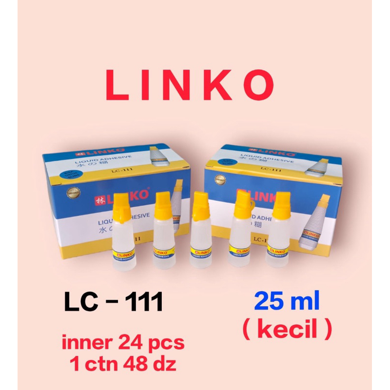 

1 Dus Lem Cair Kertas LINKO 111 isi 24 pcs 25ml - Kecil