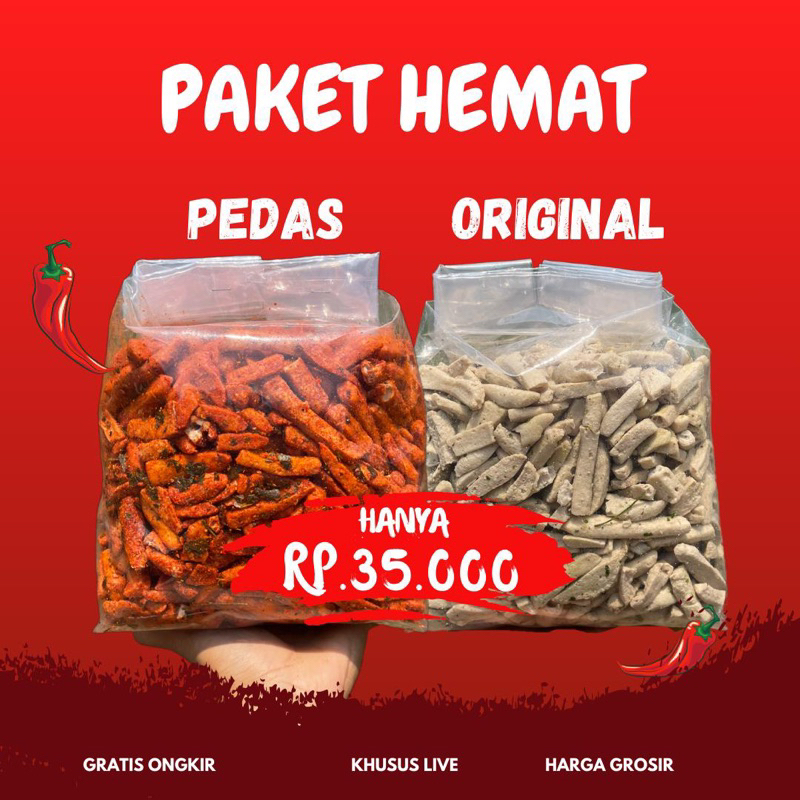 

1KG PAKET BUNDLING BASRENG PEDAS ORIGINAL DAUN JERUK