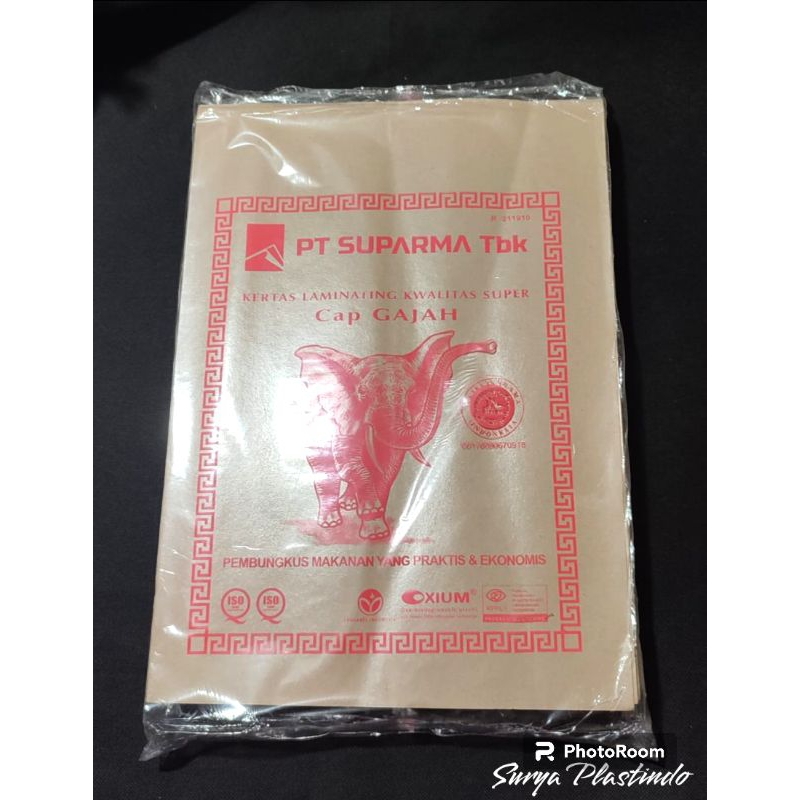 250lembar Kertas Nasi Laminasi Gajah Pink/Kertas Bungkusan Nasi Warteg Padang