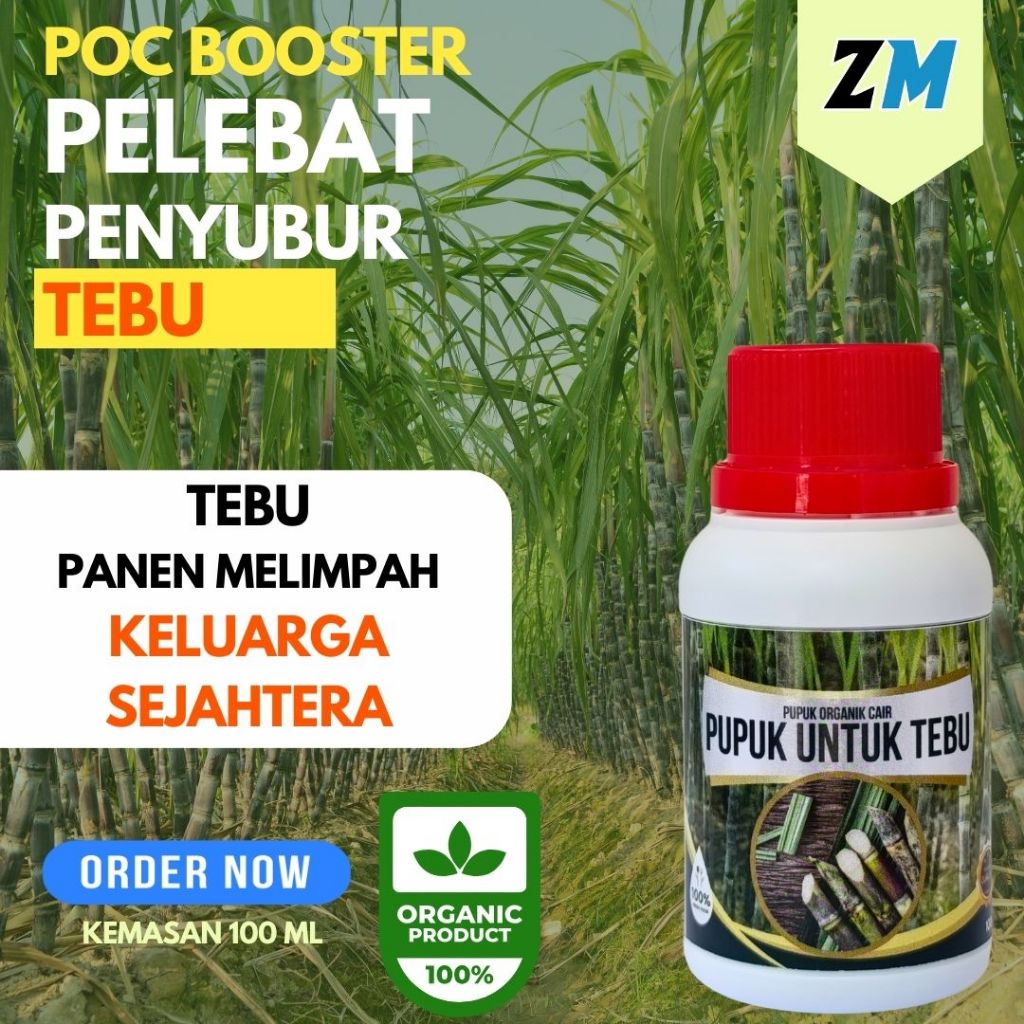 Pupuk Untuk Tanaman Tebu 100 ml, Pupuk Pembesar Batang Tebu, Pupuk Cair Khusus Tebu Zakata Mart