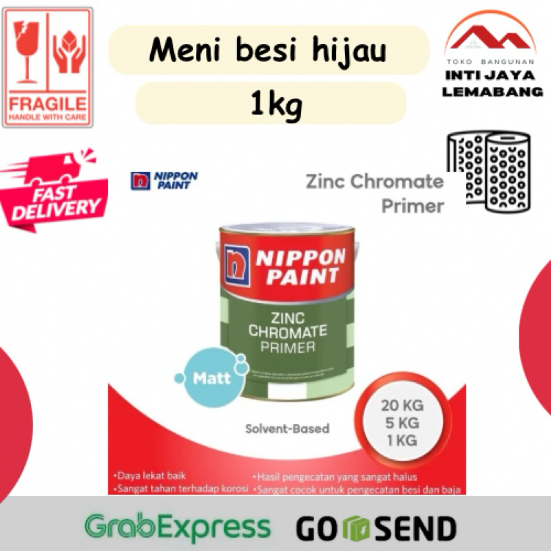 Meni besi/cat anti karat/cat dasar besi merah&hijau 1kg