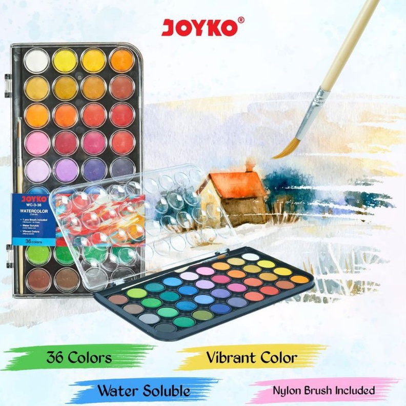 

KODE N7E6 Joyko Watercolor Set Cat Air WC336 Isi 36 Warna