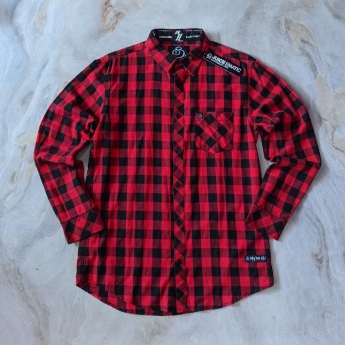 kemeja flanel panjang juice ematic - size S, M