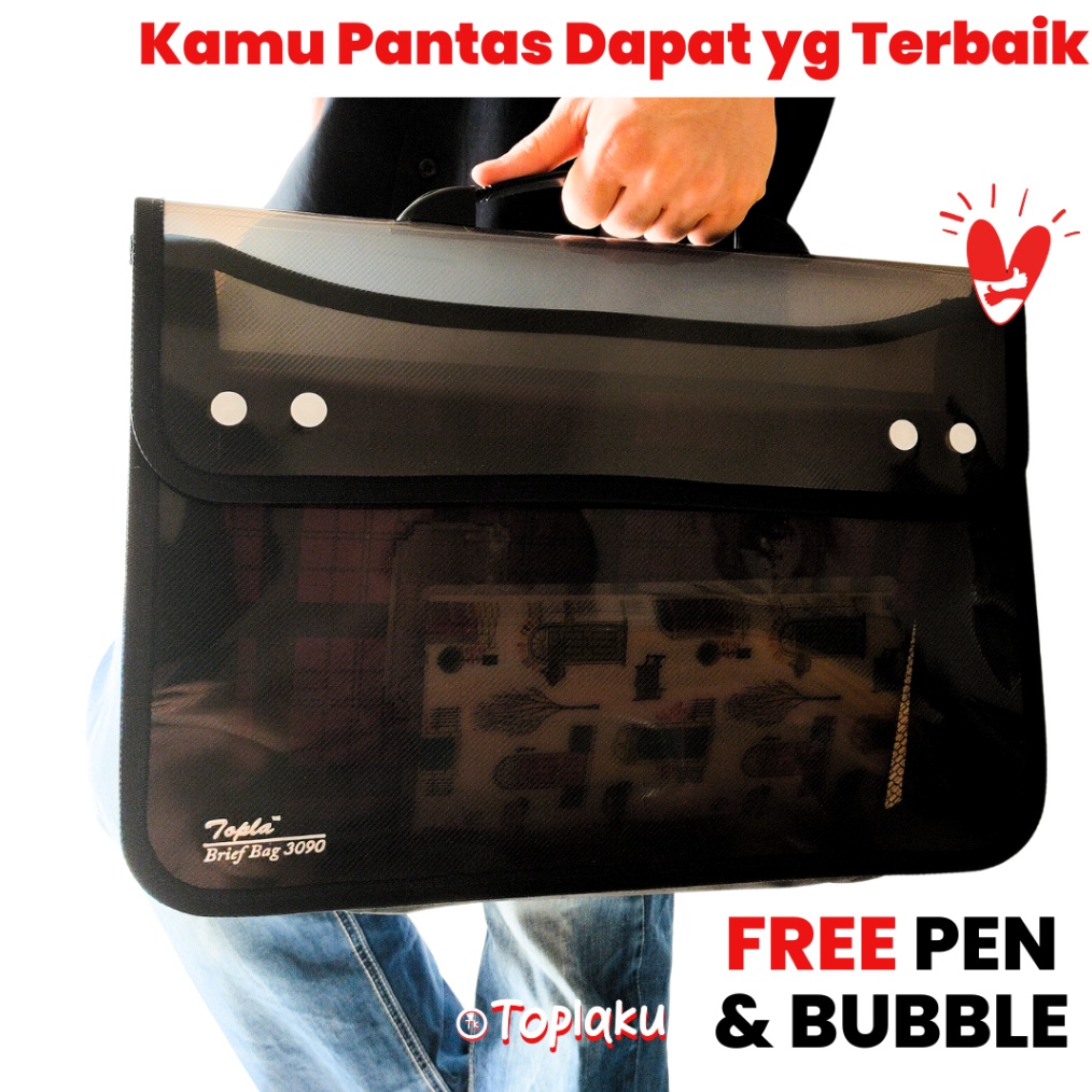 

KODE J29K Map Plastik Dokumen Tas Les Besar Kancing 4 Resleting Buku Document Bag Zipper Berkas Penting F4 A4