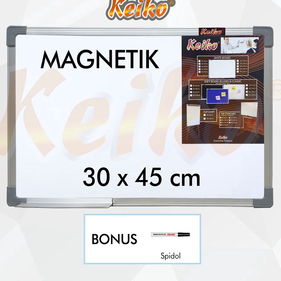 

Super Original Papan Tulis Whiteboard White Board Gantung Magnet Single Face Keiko 3 x 45 cm