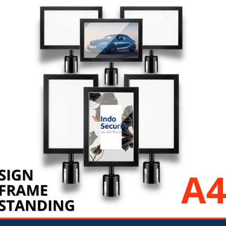 

Kejutan Minggu Ini Sign Frame A4 Potrait Landscape Stainless High Quality Papan Tiang Antrian