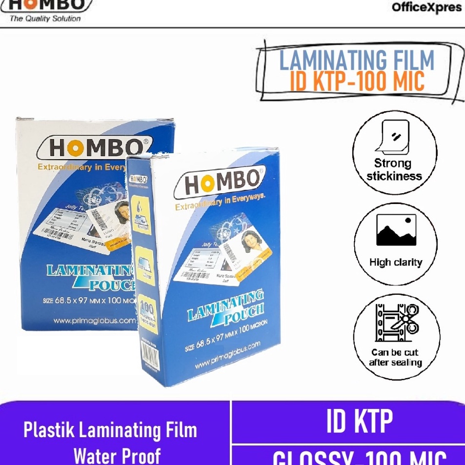 

Paket Pilihan Plastik Laminating Plastik Laminasi Laminating Film Ukuran ID KTP 1 Mic Hombo Laminating Pouch