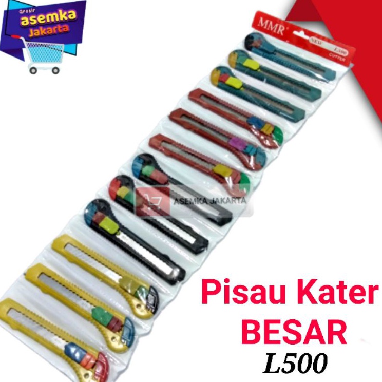 

Diskon Termurah Pisau Kater MMR 12pcs Cutter besar Warna Kemasan Renceng