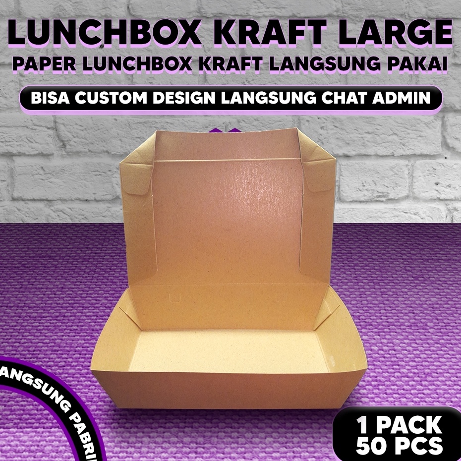 

Fast Order PAPER LUNCH BOX SIAP PAKAI BAHAN KRAFT KRAFT FULL LAMINASI SIZE LARGE