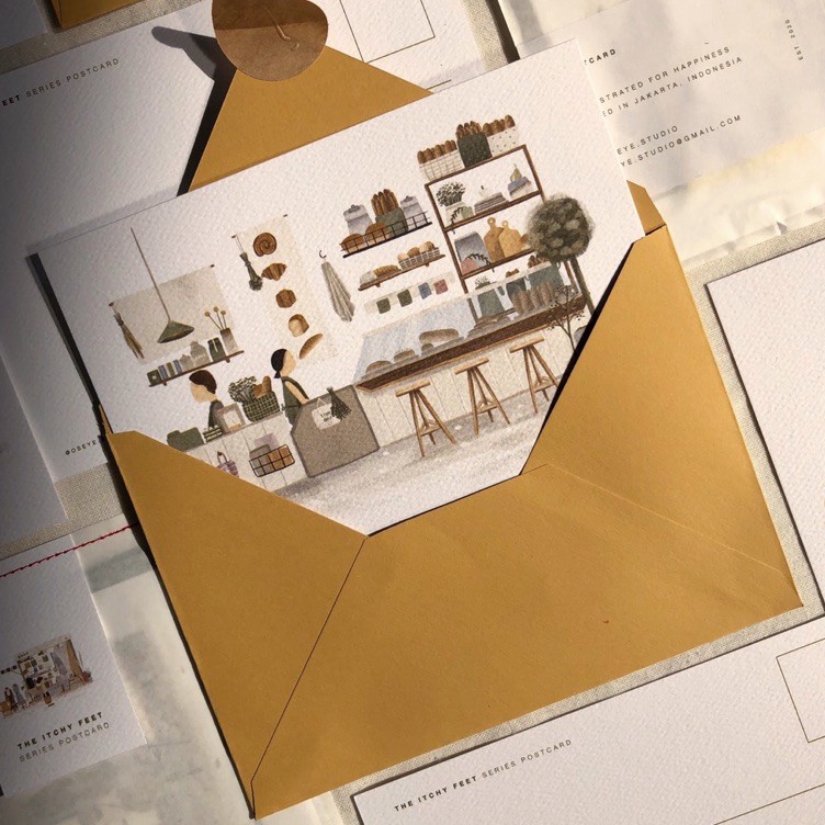 

Murah Keren The Itchy Feet Postcard with Mustard Envelope