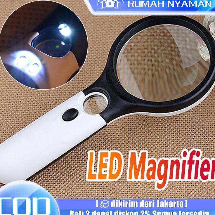 

Pusat Diskon 2in1 Magnifier Gelas Kaca Pembesar Dengan Lampu 3 LED Loop Magnifying Untuk Membaca dan Perhiasan
