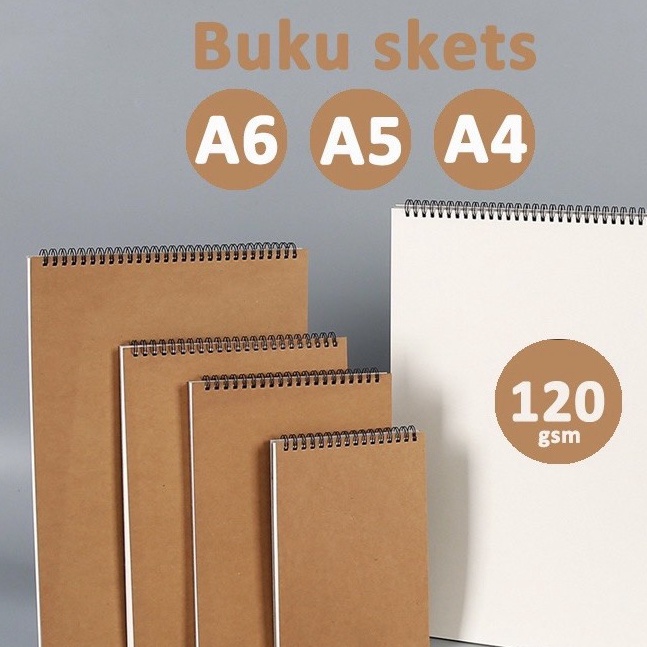 

Hot Deals Buku Gambar Sketsa 12 GSM Sketch Book A6 A5 A4 High Premium Quality