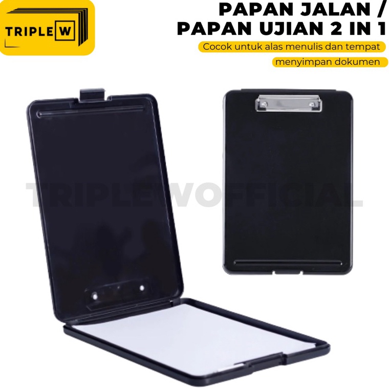 

KODE Q26W Triple W 2 in 1 Clipboard Storage Alas Papan Ujian Jalan Tulis Clip