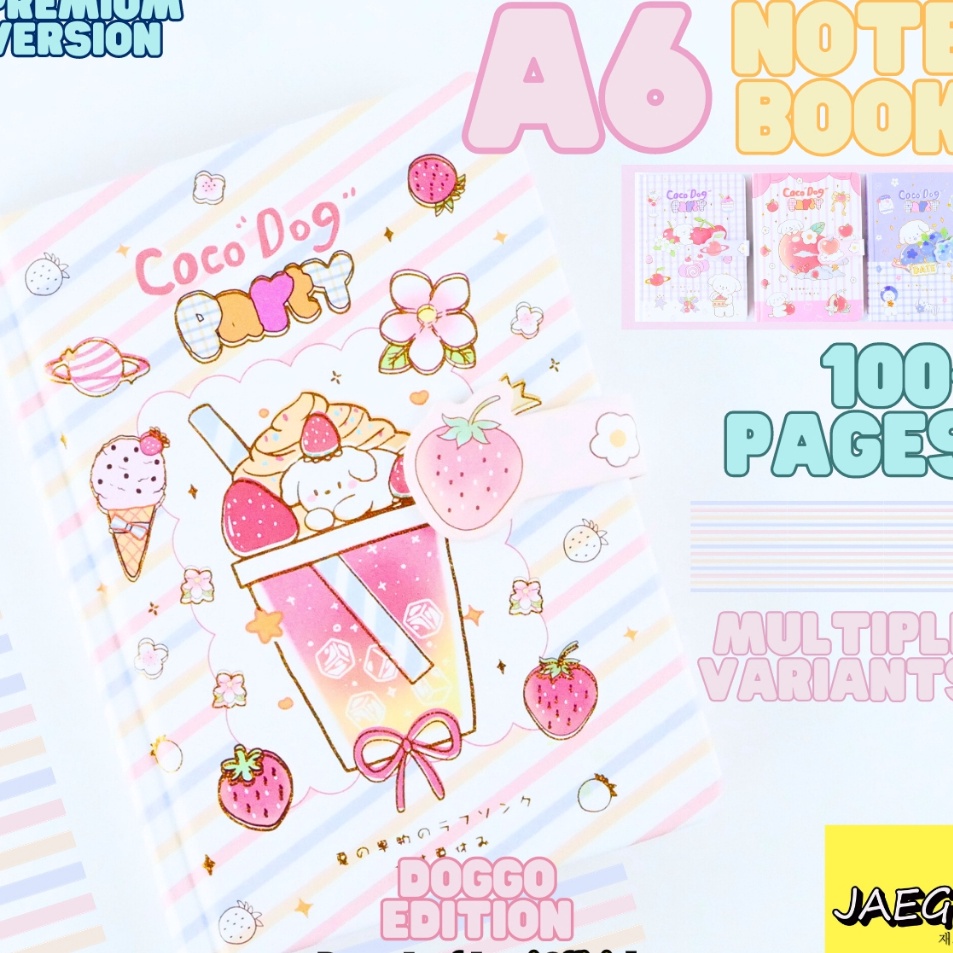 

Pasti Datang JAEGi Premium Note Book Diary Aesthetic B5 Doggo Edition Buku Tulis Sekolah Hard Cover
