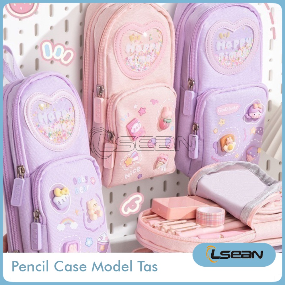 

KODE P94A PENCIL CASE HIASAN GLITTER KARAKTER 3D MODEL TAS LUCU KOREA KAPASITAS BESAR