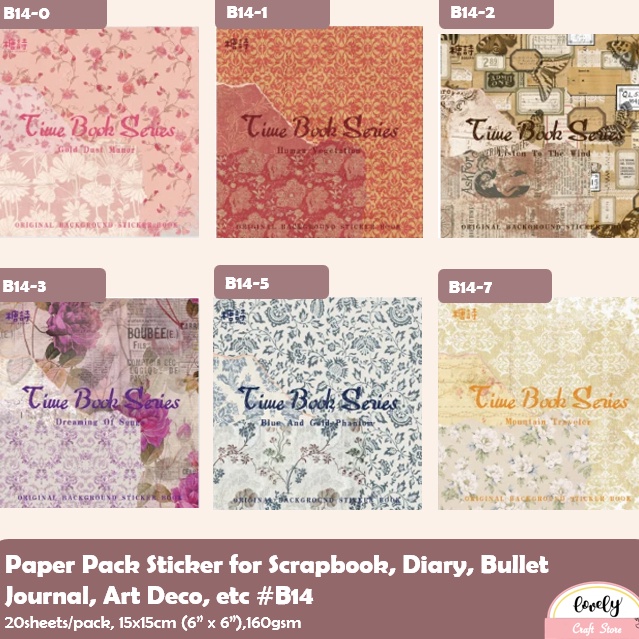 

New Now LovelyCraftStore B14 2pcspack Paper Pack import 2designs x 1 15x15cm 6 inch Scrapbook paper Paper pack cardstock fancy paper kertas origami Art paper