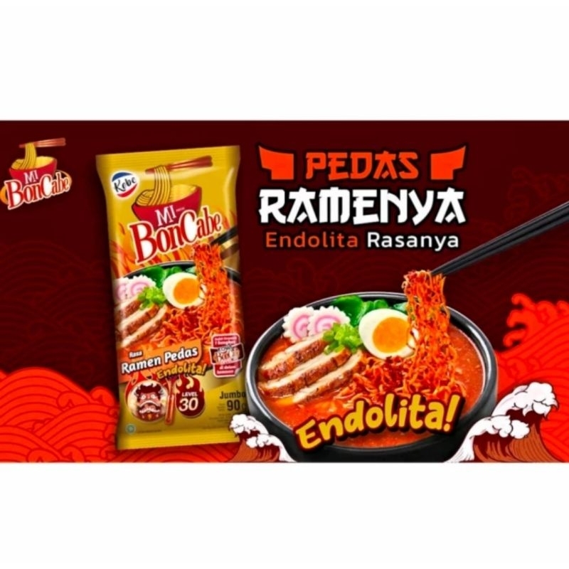 

Mie BonCabe Rasa Ramen Pedas Endolita Level 30 Jumbo