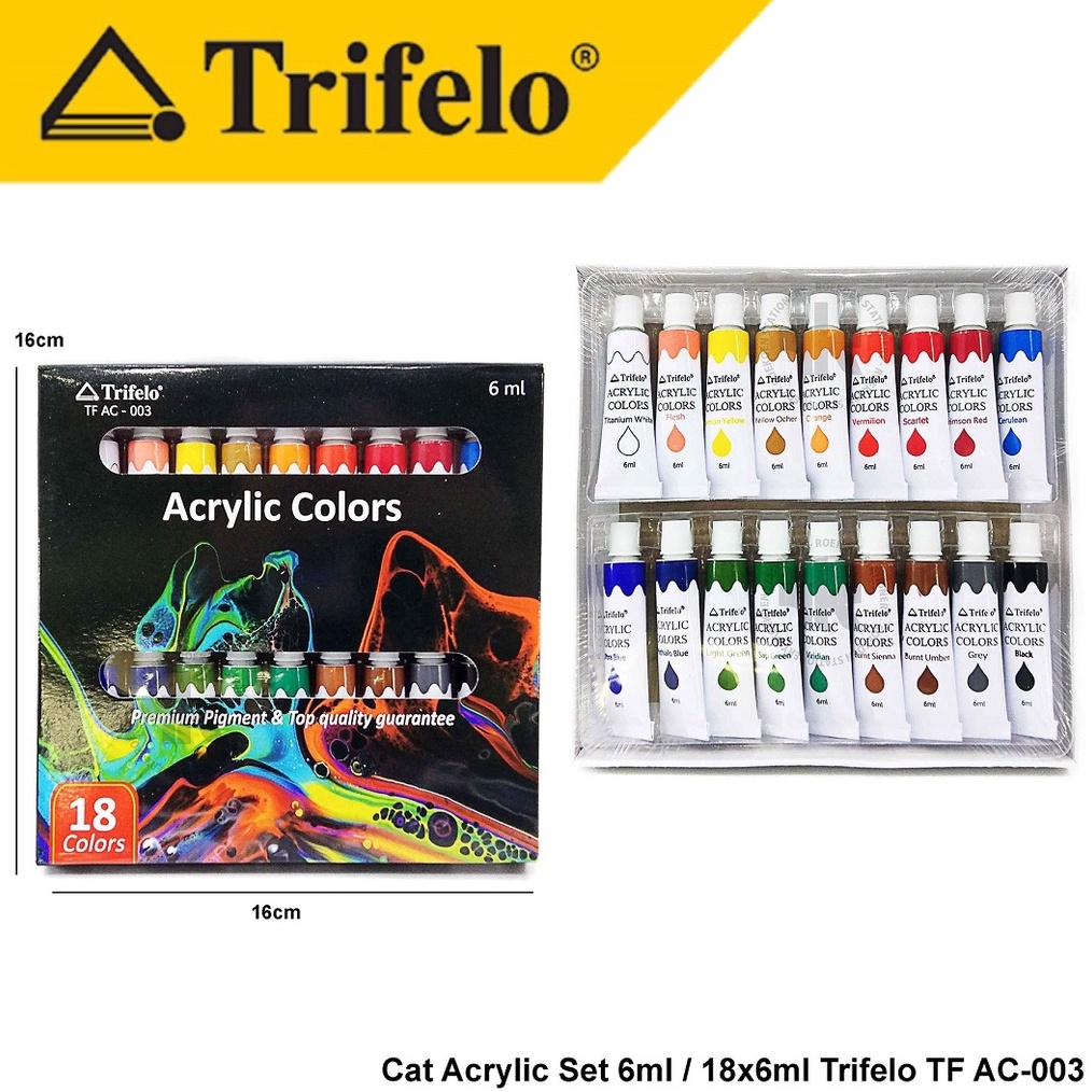 

KODE F6Z4 Trifelo Cat Acrylic Set 6ml TF AC3 18 Warna