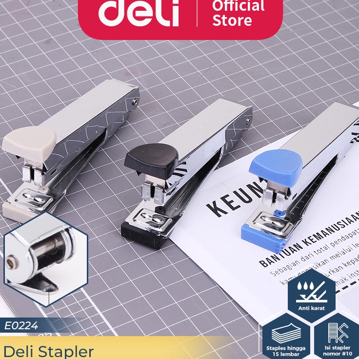 

Kejutan Meriah Deli Stapler Hekter Metal Berlapis Plastik Staples Isi Ukuran 112 Keperluan Kantor E224 E425