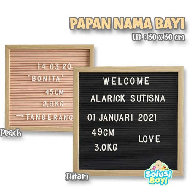 

Serba Mutu Letter Board 3x3cm Sudah Include Huruf Papan Nama Bayi Papan Menu Dekorasi SmileGirl
