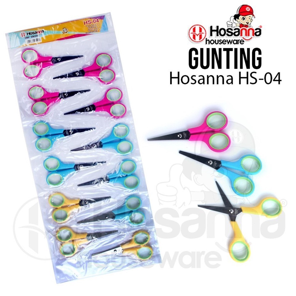 

KODE A35U 12 pcs Gunting Hosanna Gunting Stainless Serbaguna