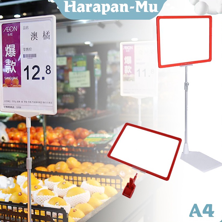 

First Sale 1set Frame Display Promo Standing Display Pop Frame A4 Papan Promo Stand Promosi Toko Telescopic