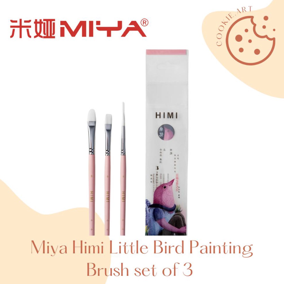 

KODE A9C7 Miya Himi Little Bird Painting Brush Kuas Lukis Set of 3