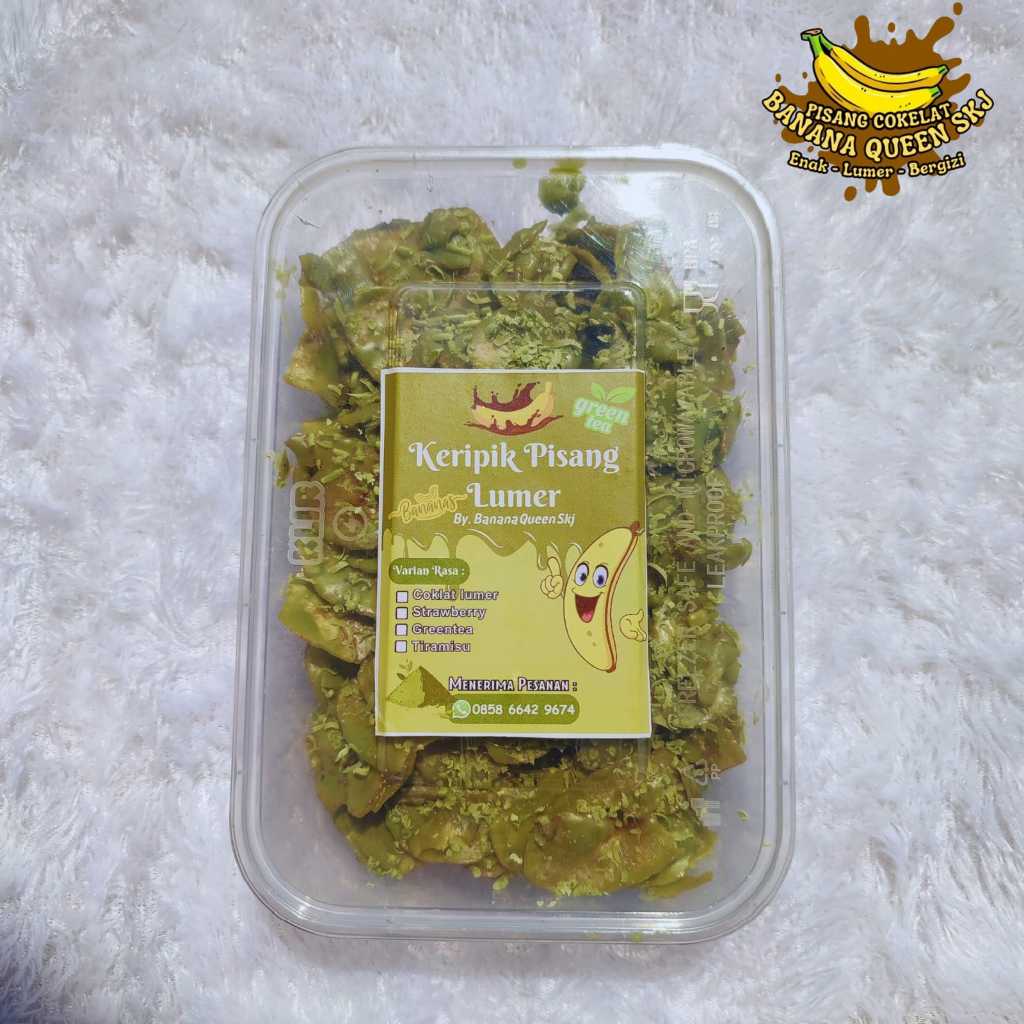 

Bananaqueenskj-Keripik pisang coklat lumer enak GREENTEA 150gr