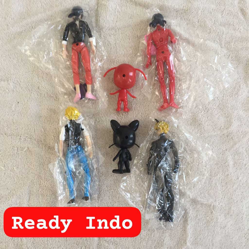 Topper kue totol merah hitam LED mainan kartun superhero kepik cat