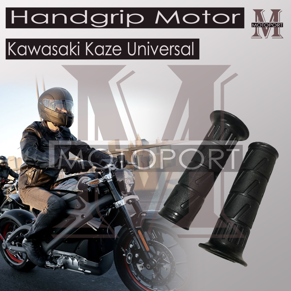 Grip Kaze Kawasaki Hitam Handgrip Kawasaki Model Standar Handfat Kaze Hitam | Handgrip Hanspat Hangrip Model Kaze Kawasaki Harga Sepasang Motoport