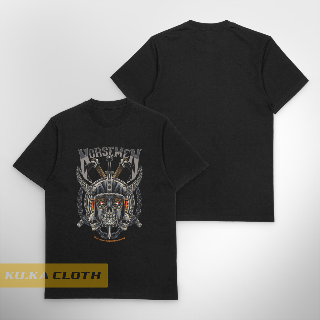 Baju Kaos Distro Pria Viking Skull Norsemen