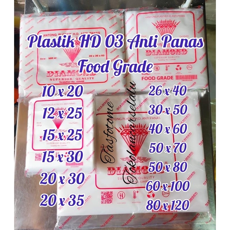 Plastik sayur Food Grade HD 20x35 20x30 23x35 26x40 15x30 12x25 10x20 HD tebal 03 tahan panas anti p