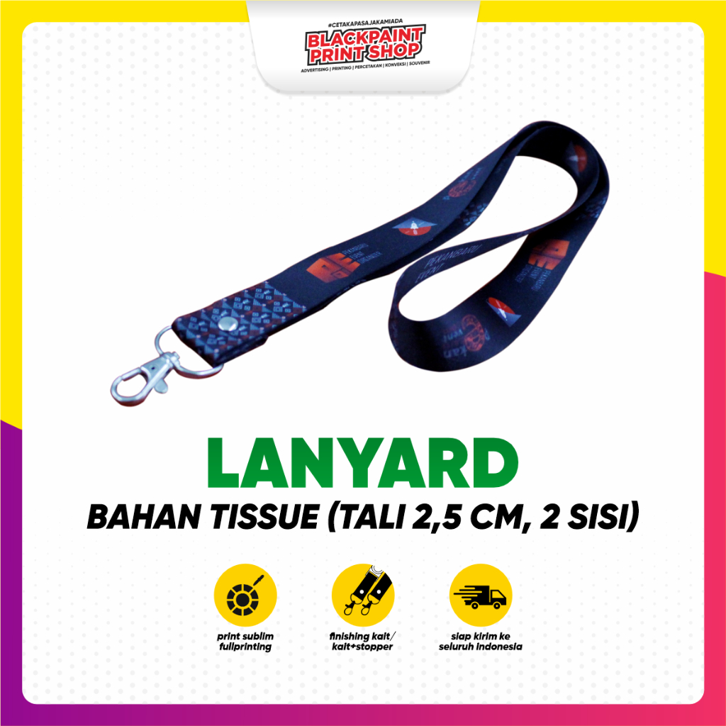 

Tali Id Card / Lanyard Sablon Full Printing / Lanyard Id Card