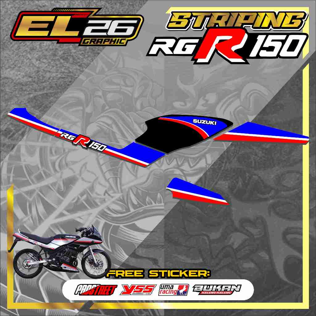 165 STRIPING STICKER SUZUKI RGR 150 - STICKER SUZUKI RGR 150  MOTIF GRAFIK