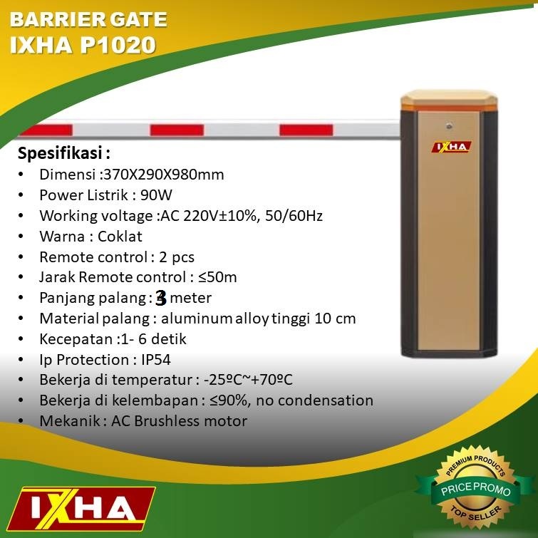 Portal Barrier Gate IXHA P1020 AC Brushless Motor Low Watt