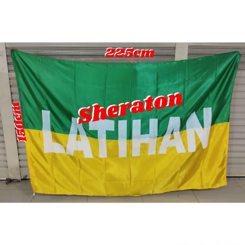 

bendera latihan upacara pake tulisan LATIHAN ukuran 150cm x 225cm