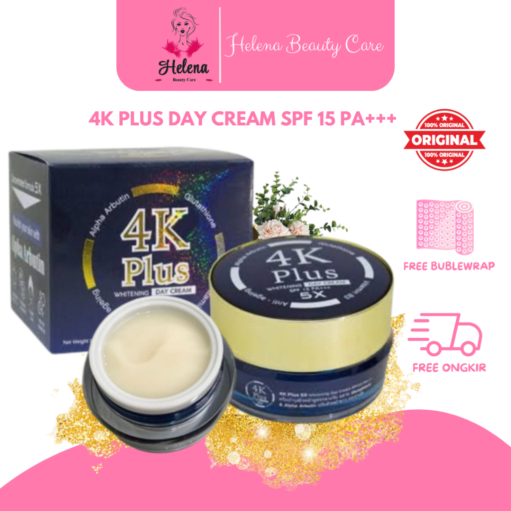 4K PLUS WHITENING NEW DAY CREAM SPF 15 PA+++/CREAM 4K/CREAM WAJAH/SPF/CREAM PAGI