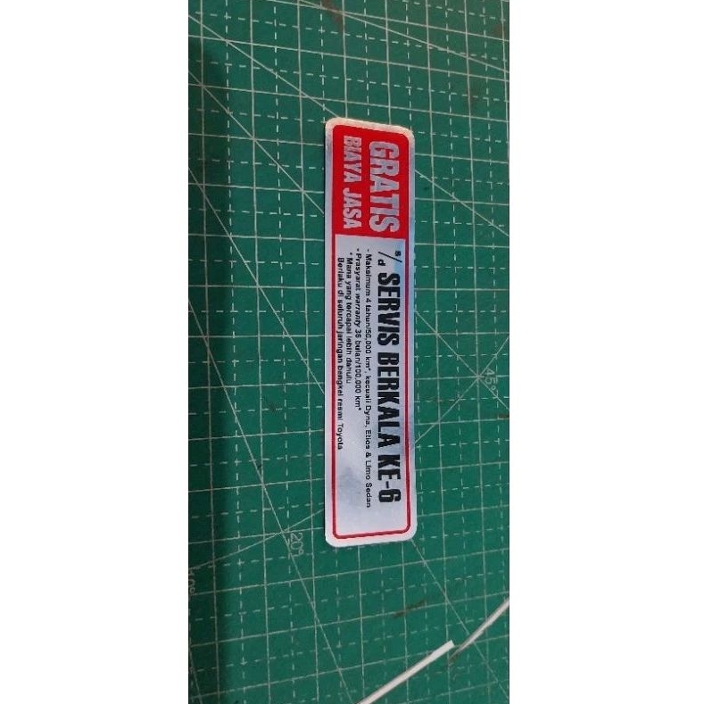 

Stiker Service Berkala Ke-6