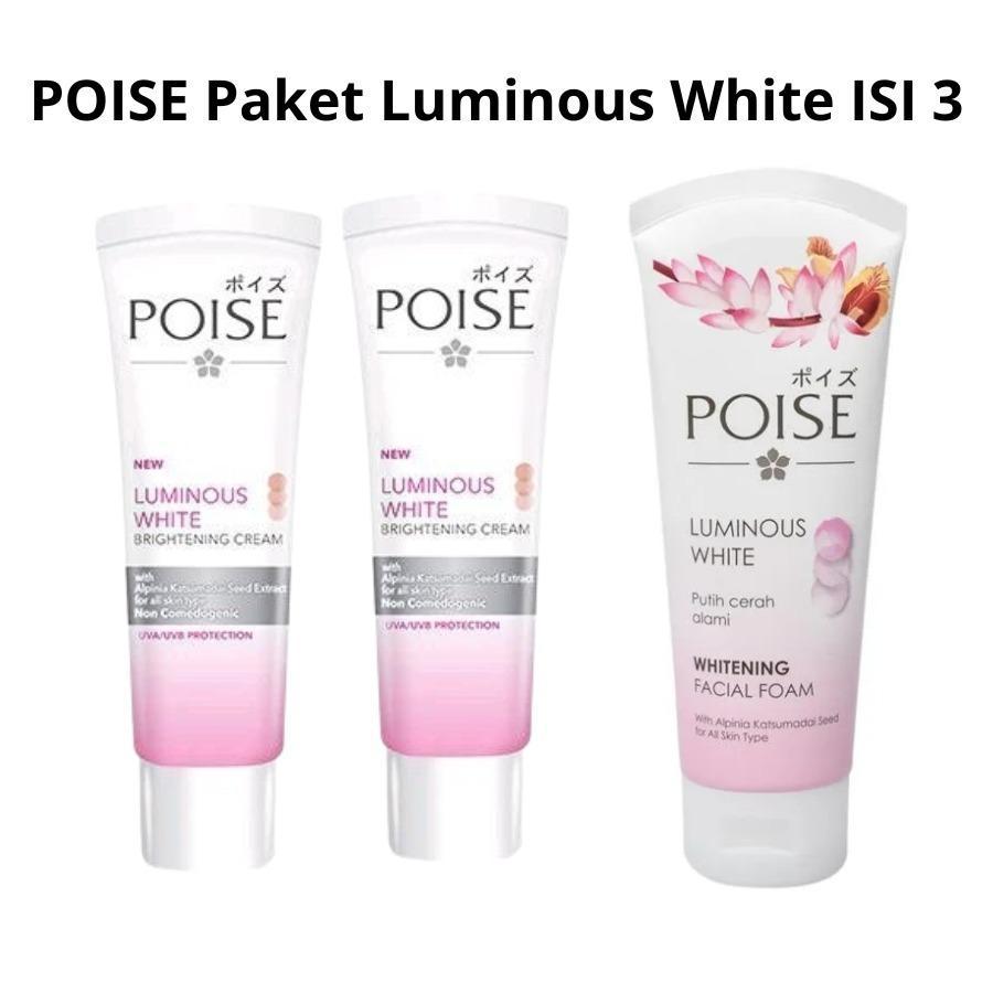 CM | POISE Paket isi 3 Luminous White ( 2pcs Whitening Day Cream 20g + 1pcs Facial Foam 100gr )