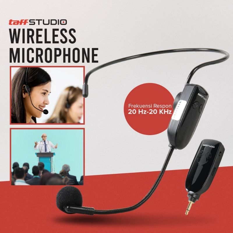 TaffSTUDIO Mikrofon Wireless UHF 2.4G Call Center Mic with Transmitter - HX-W002 W002b W006 HX-W021 